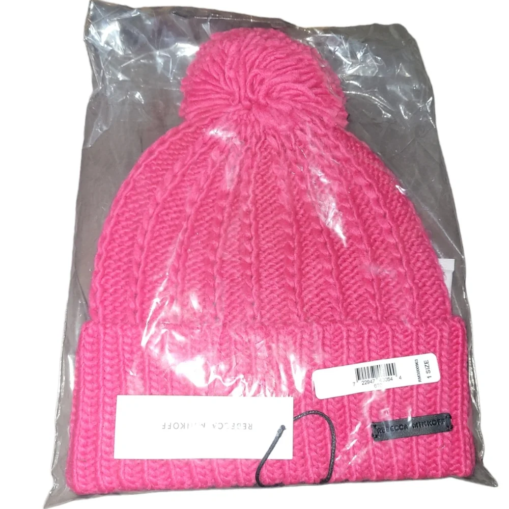 💜2/$55!! ✨️💛 Host Pick 💛✨️Rebecca Minkoff Cozy Ribbed Beanie Pink - Picture 2 of 9